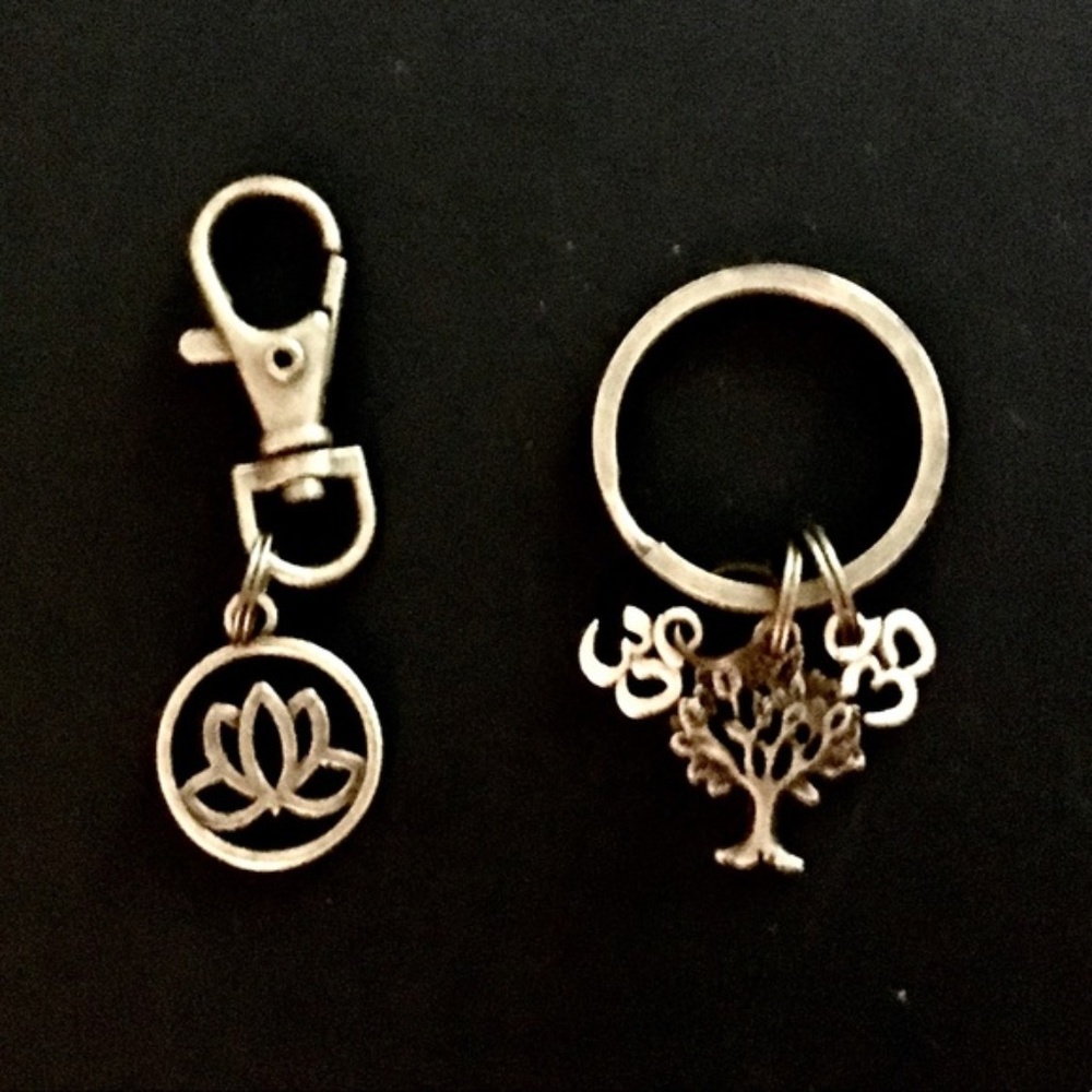 Lotus Key chain and Bag Clip Set